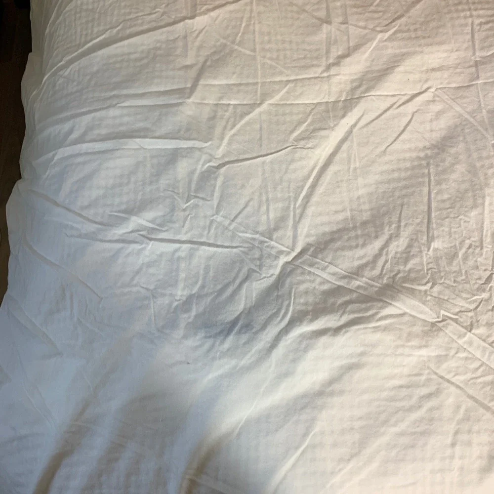 Hawthorne Hill Duvet Cover Twin‎ White Cream Waffle Weave Cotton Button Bedding